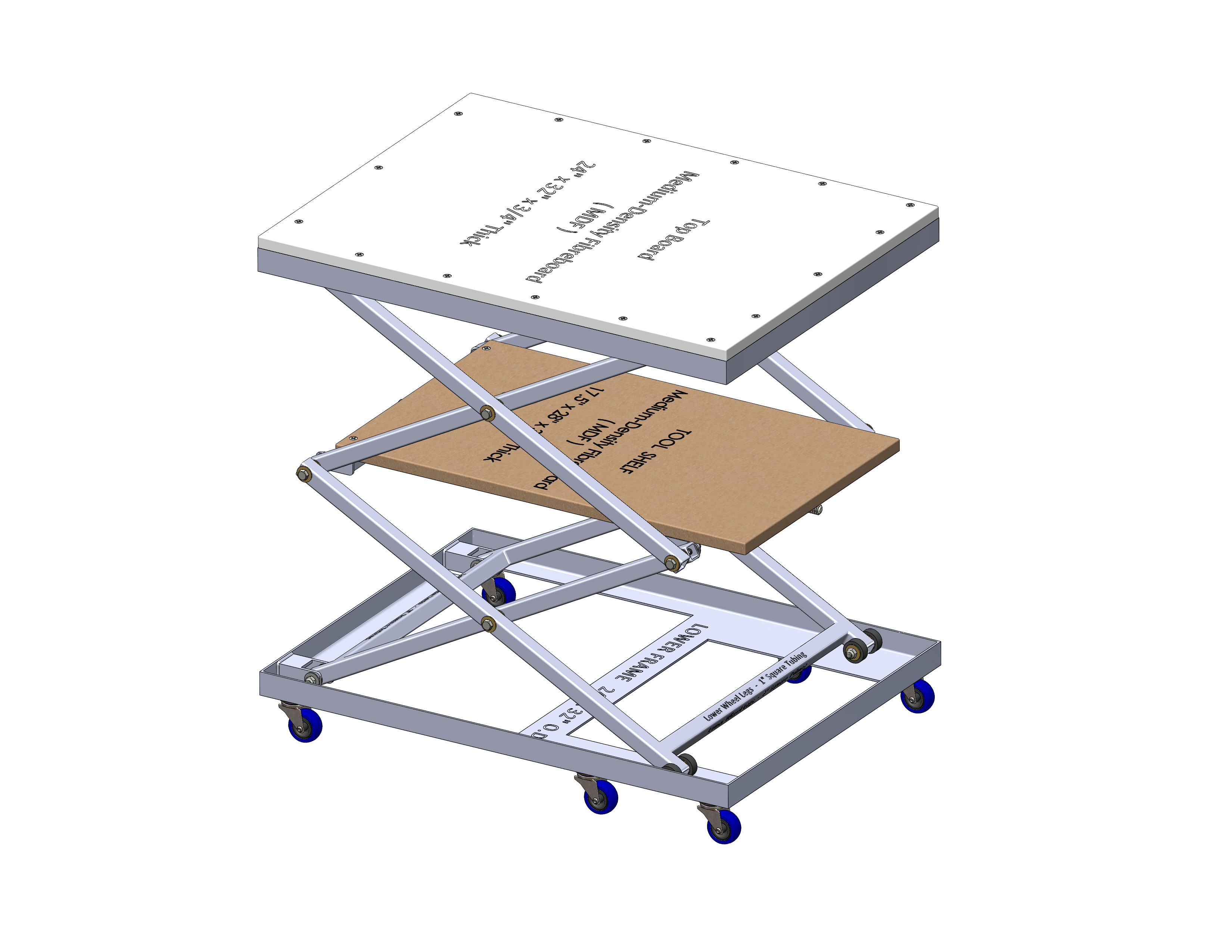 DIY Lift Table自制升降台模型3D图纸 Solidworks设计(1)